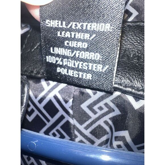 Jaclyn Smith Y2K 90's Black Leather Jacket Button Up Size Large EUC Vintage Coat - Picture 5 of 5